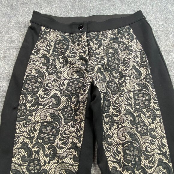 Chico's‎ So Slimming Pants Womens 00 XS Slim Leg Black & Lace Pattern - Picture 6 of 15